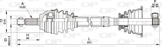 Open Parts DRS6112.00 - Piedziņas vārpsta ps1.lv