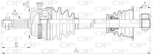 Open Parts DRS6180.00 - Piedziņas vārpsta ps1.lv