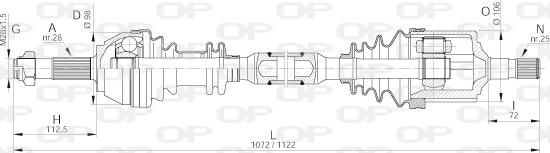 Open Parts DRS6139.00 - Piedziņas vārpsta ps1.lv