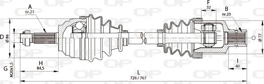 Open Parts DRS6134.00 - Piedziņas vārpsta ps1.lv