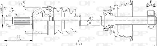 Open Parts DRS6135.00 - Piedziņas vārpsta ps1.lv