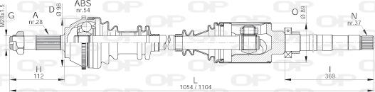 Open Parts DRS6138.00 - Piedziņas vārpsta ps1.lv