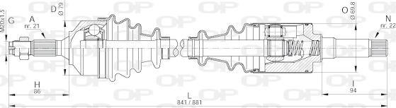 Open Parts DRS6171.00 - Piedziņas vārpsta ps1.lv