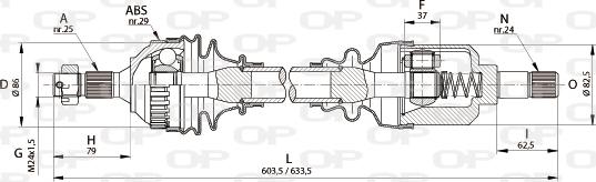 Open Parts DRS6178.00 - Piedziņas vārpsta ps1.lv