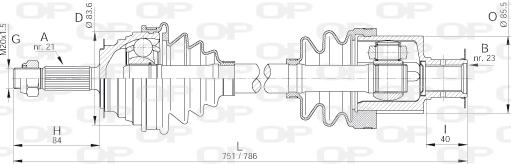 Open Parts DRS6172.00 - Piedziņas vārpsta ps1.lv