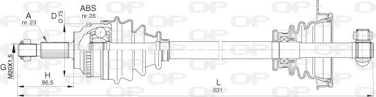 Open Parts DRS6399.00 - Piedziņas vārpsta ps1.lv