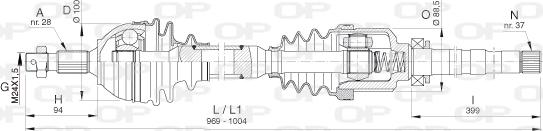 Open Parts DRS6398.00 - Piedziņas vārpsta ps1.lv