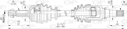 Open Parts DRS6393.00 - Piedziņas vārpsta ps1.lv