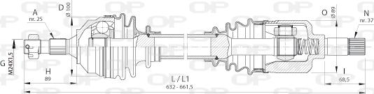 Open Parts DRS6392.00 - Piedziņas vārpsta ps1.lv