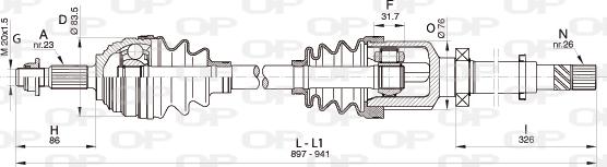 Open Parts DRS6343.00 - Piedziņas vārpsta ps1.lv