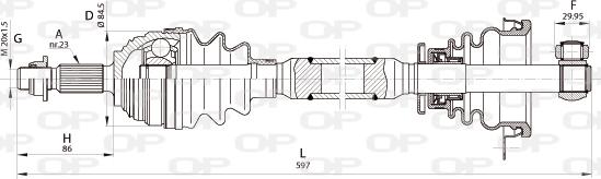 Open Parts DRS6352.00 - Piedziņas vārpsta ps1.lv