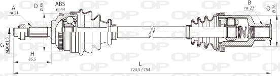 Open Parts DRS6364.00 - Piedziņas vārpsta ps1.lv