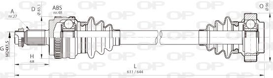 Open Parts DRS6365.00 - Piedziņas vārpsta ps1.lv