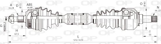 Open Parts DRS6362.00 - Piedziņas vārpsta ps1.lv