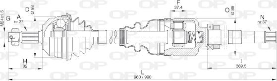 Open Parts DRS6311.00 - Piedziņas vārpsta ps1.lv