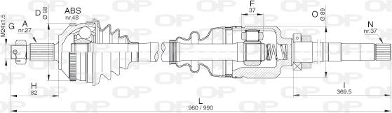 Open Parts DRS6312.00 - Piedziņas vārpsta ps1.lv