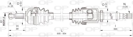 Open Parts DRS6386.00 - Piedziņas vārpsta ps1.lv