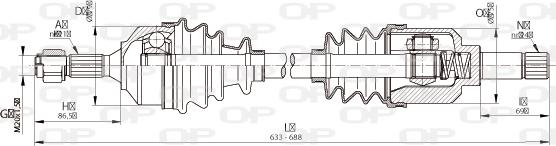 Open Parts DRS6336.00 - Piedziņas vārpsta ps1.lv