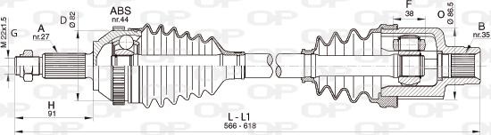 Open Parts DRS6324.00 - Piedziņas vārpsta ps1.lv