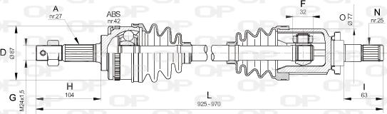 Open Parts DRS6326.00 - Piedziņas vārpsta ps1.lv