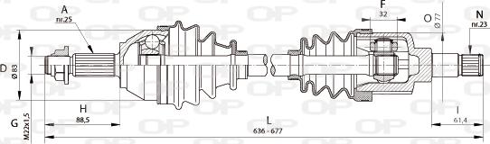 Open Parts DRS6321.00 - Piedziņas vārpsta ps1.lv