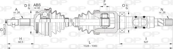 Open Parts DRS6328.00 - Piedziņas vārpsta ps1.lv