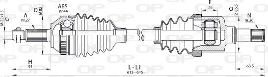 Open Parts DRS6323.00 - Piedziņas vārpsta ps1.lv