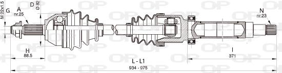 Open Parts DRS6322.00 - Piedziņas vārpsta ps1.lv