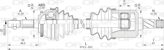 Open Parts DRS6327.00 - Piedziņas vārpsta ps1.lv