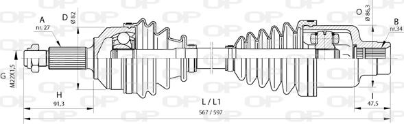 Open Parts DRS6375.00 - Piedziņas vārpsta ps1.lv