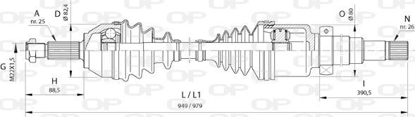 Open Parts DRS6373.00 - Piedziņas vārpsta ps1.lv