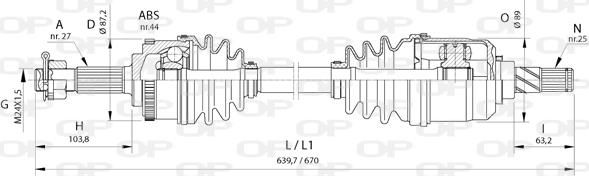 Open Parts DRS6377.00 - Piedziņas vārpsta ps1.lv