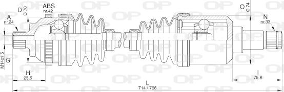 Open Parts DRS6291.00 - Piedziņas vārpsta ps1.lv