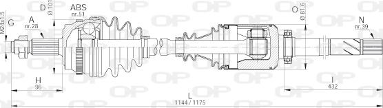 Open Parts DRS6240.00 - Piedziņas vārpsta ps1.lv