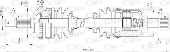 Open Parts DRS6243.00 - Piedziņas vārpsta ps1.lv