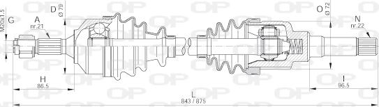 Open Parts DRS6259.00 - Piedziņas vārpsta ps1.lv