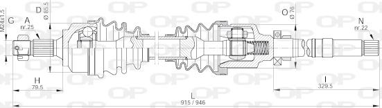 Open Parts DRS6255.00 - Piedziņas vārpsta ps1.lv