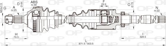 Open Parts DRS6266.00 - Piedziņas vārpsta ps1.lv