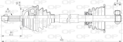 Open Parts DRS6206.00 - Piedziņas vārpsta ps1.lv