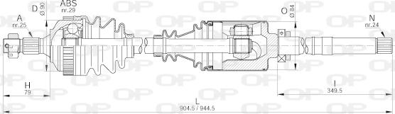 Open Parts DRS6200.00 - Piedziņas vārpsta ps1.lv