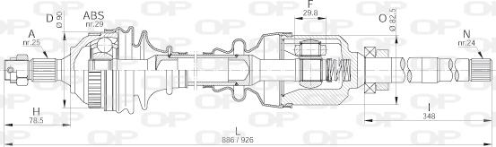 Open Parts DRS6201.00 - Piedziņas vārpsta ps1.lv