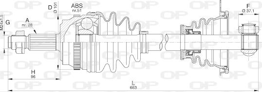 Open Parts DRS6212.00 - Piedziņas vārpsta ps1.lv