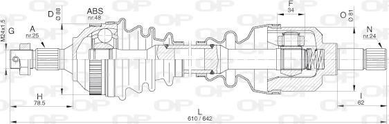 Open Parts DRS6280.00 - Piedziņas vārpsta ps1.lv