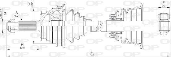 Open Parts DRS6283.00 - Piedziņas vārpsta ps1.lv