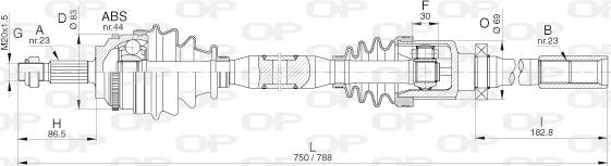 Open Parts DRS6287.00 - Piedziņas vārpsta ps1.lv