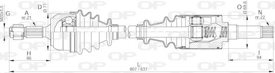 Open Parts DRS6233.00 - Piedziņas vārpsta ps1.lv