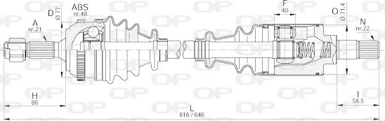 Open Parts DRS6224.00 - Piedziņas vārpsta ps1.lv