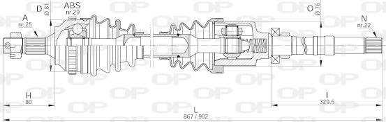 Open Parts DRS6221.00 - Piedziņas vārpsta ps1.lv