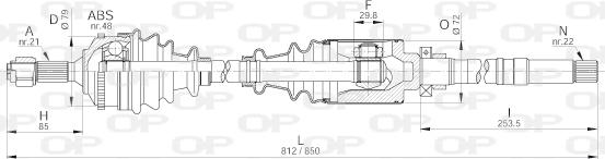 Open Parts DRS6223.00 - Piedziņas vārpsta ps1.lv