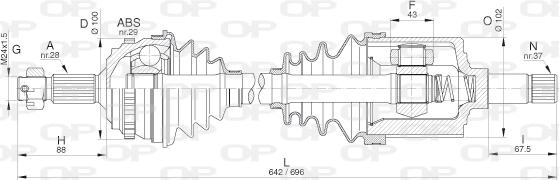 Open Parts DRS6274.00 - Piedziņas vārpsta ps1.lv